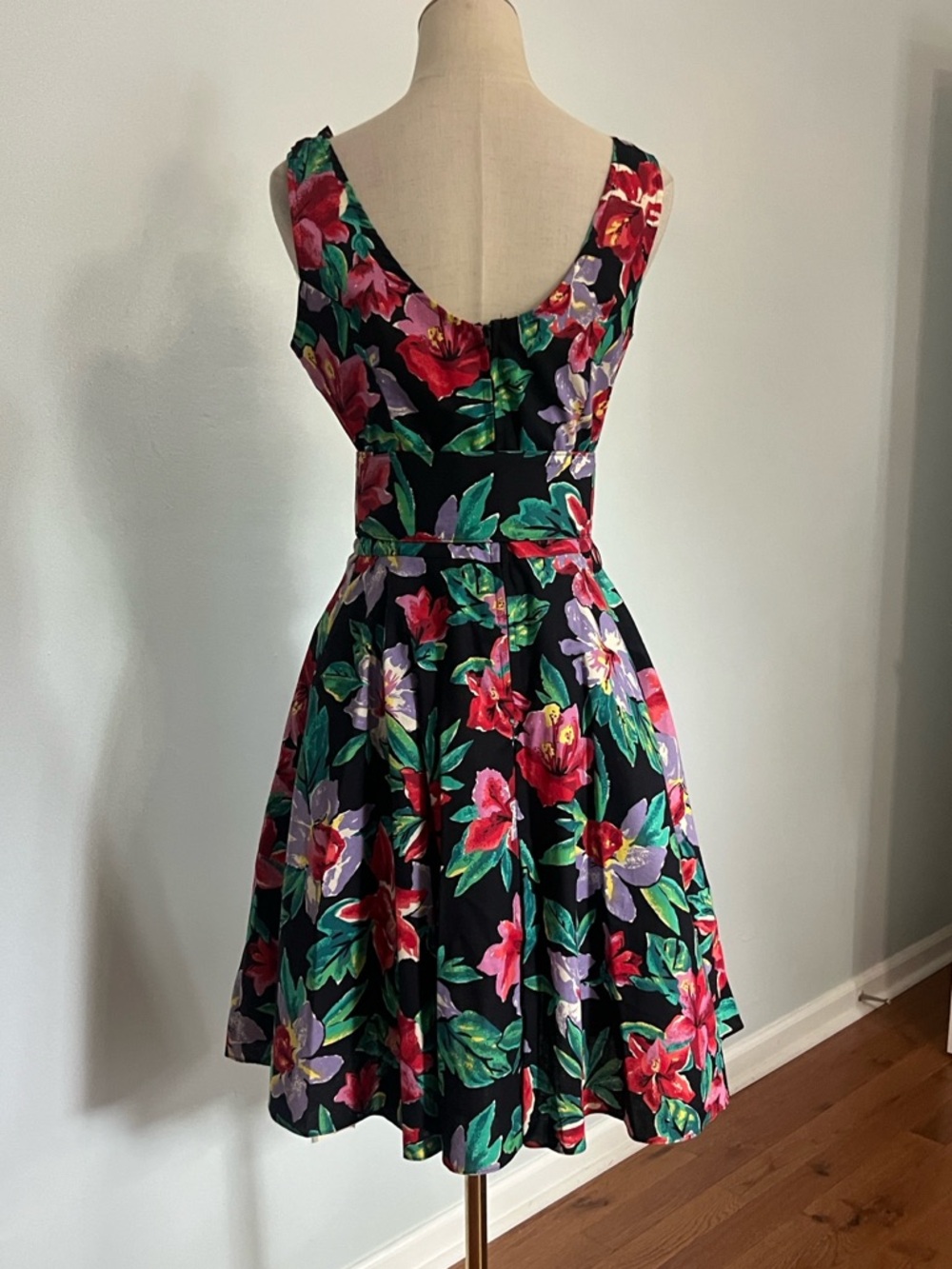VTG,DBA LA Fit/Flare Dress Bold Print Tulle Belted Rockabilly Party,EUC, Size S - Picture 8 of 12